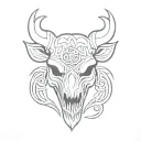 celtic boar skull teeth tattoo design idea
