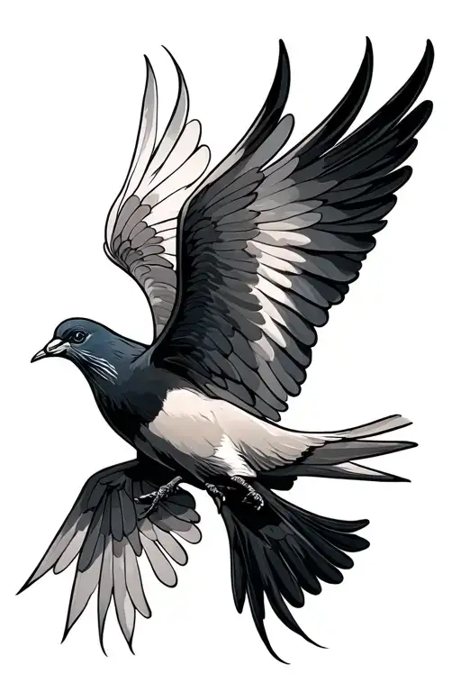dove flying tattoo design idea