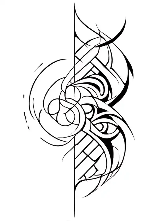 neo cyber tribal design tattoo design idea