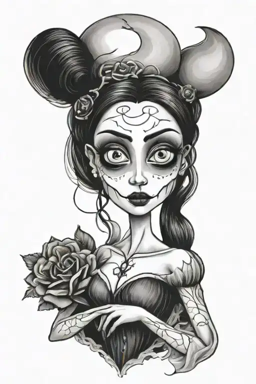 corpse bride tattoo design idea