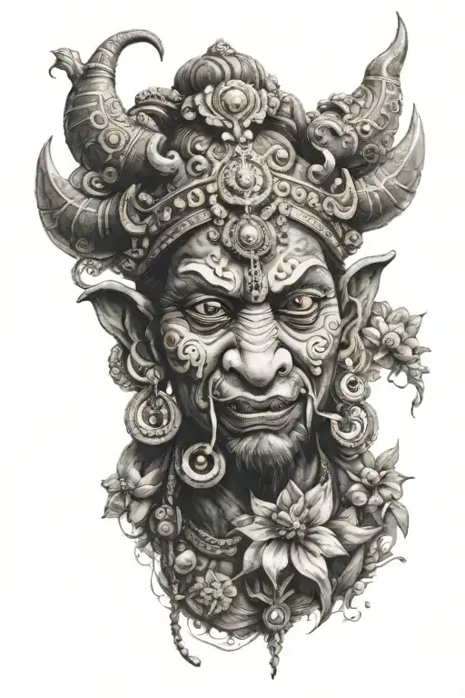 Hindu asura tattoo design idea