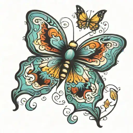 Butterfly metamorphosis tattoo design idea