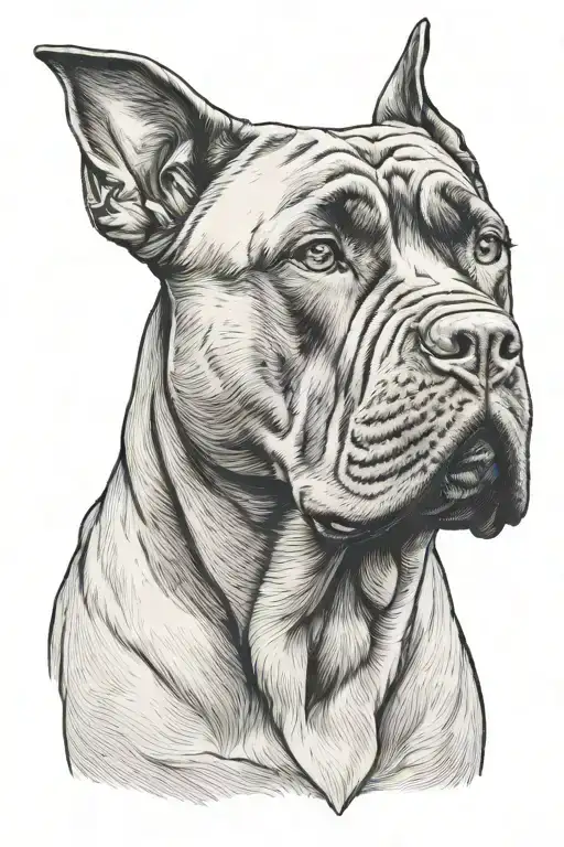 cane corso dog tattoo design idea