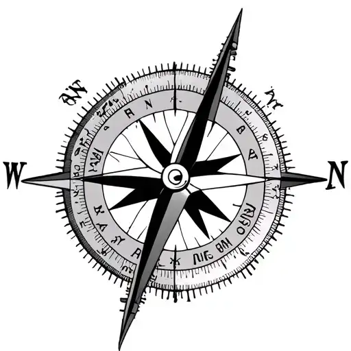 west side of a compass with the east side having the name rivera  tattoo design idea