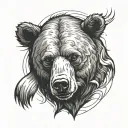 Anthropomorphic bear standing tattoo design idea