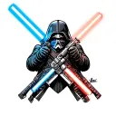 blaster and light saber cross tattoo design idea