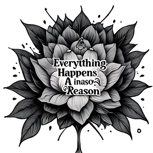 Everything Happens A Reason In Sanskrit tattoo design idea
