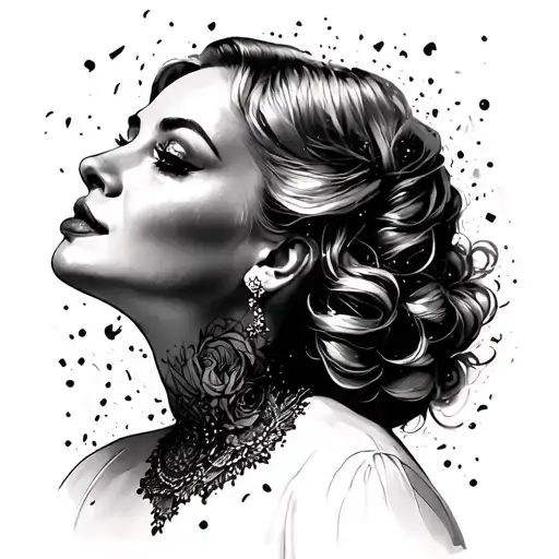 Adele confetti munich line tattoo design idea