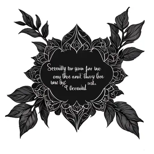 Serenity prayer tattoo design idea