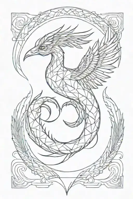 phoenix scorpio zodiac sign tattoo design idea