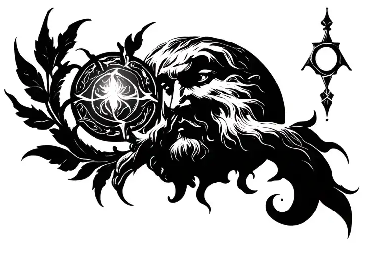 god symbol in alchemy tattoo design idea