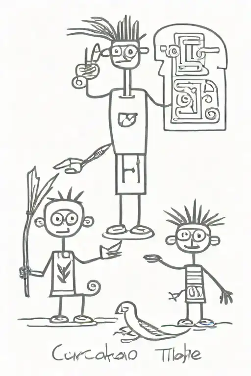 curacao indigiunos tribe style black tattoo design idea