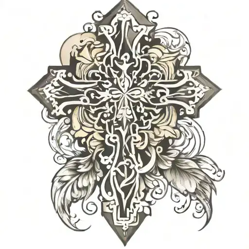 cross religious tattoo design idea