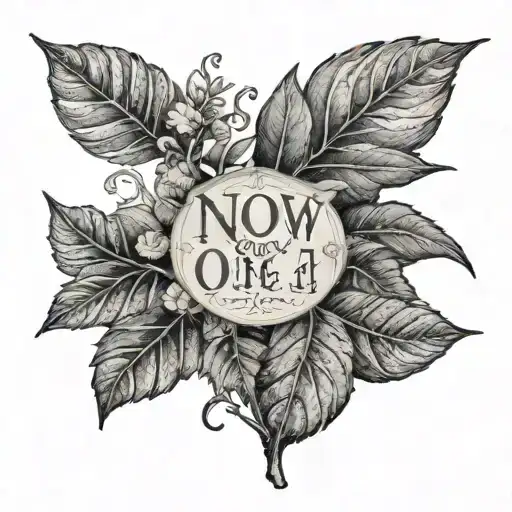 A nature-inspired tattoo showcasing the verse Romans 4:4 'Now to the one who works, wages are not credited as a gift but as an obligation', with the number 444 subtly hidden within the leaves of a tree tattoo design idea