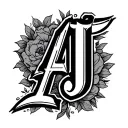 Aj Initials tattoo design idea