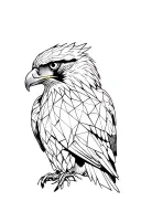 hawk geometric tattoo design idea