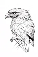 hawk geometric tattoo design idea