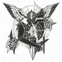 neon genesis evangelion cyber sigil tattoo design idea