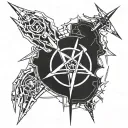 neon genesis evangelion cyber sigil tattoo design idea