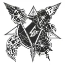 neon genesis evangelion cyber sigil tattoo design idea