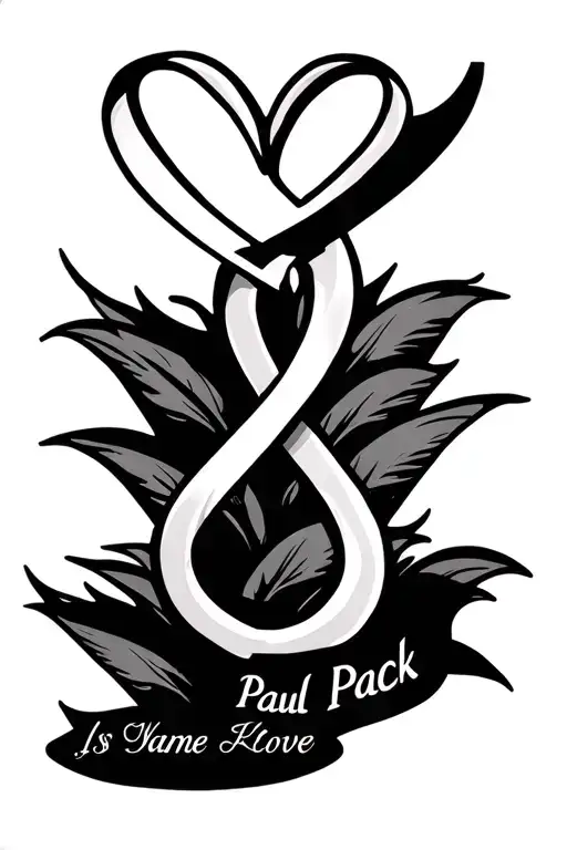 infinity sign representing your love with name Paul tattoo design idea