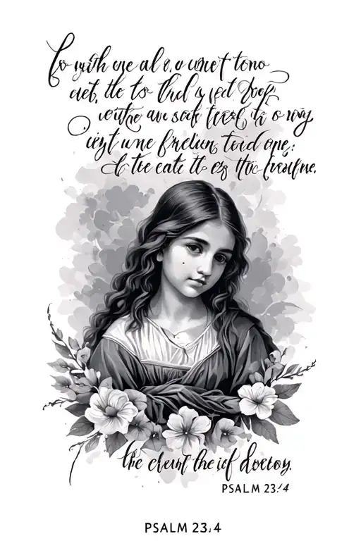 Psalm 23:4 Verse with imagery tattoo design idea