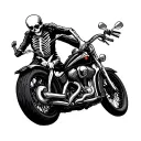 skeleton riding motorcycles tattoo design idea