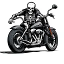 skeleton riding motorcycles tattoo design idea