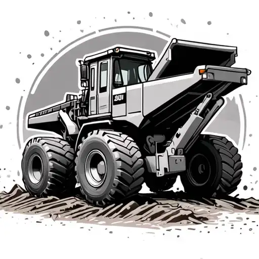 bulldozer dump truck tattoo design idea