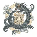 dragon wrapping around the tree of life, back tattoo tattoo design idea