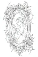 broken mirror tattoo design idea