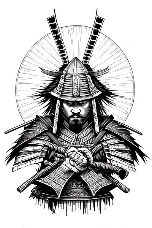samurai warrior tattoo design idea