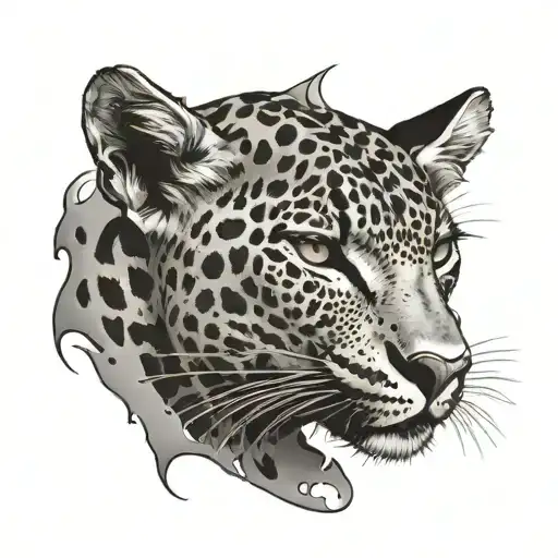 leopard print clawed ripped skin tattoo design idea