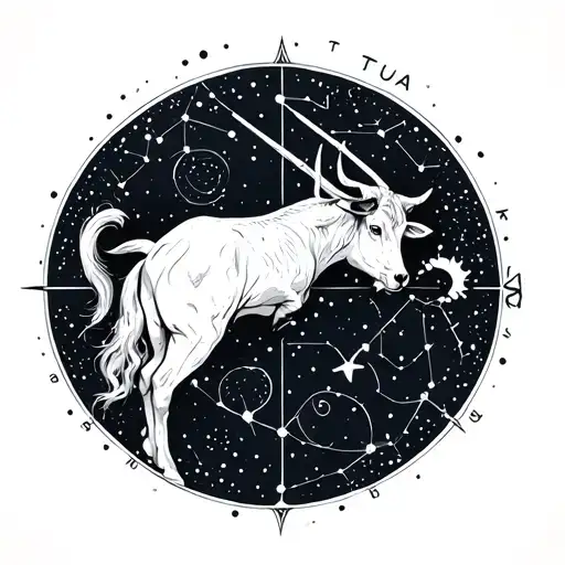 Taurus Sagittarius constellation tattoo design idea