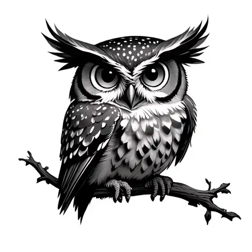 Cute Owl tattoo design idea