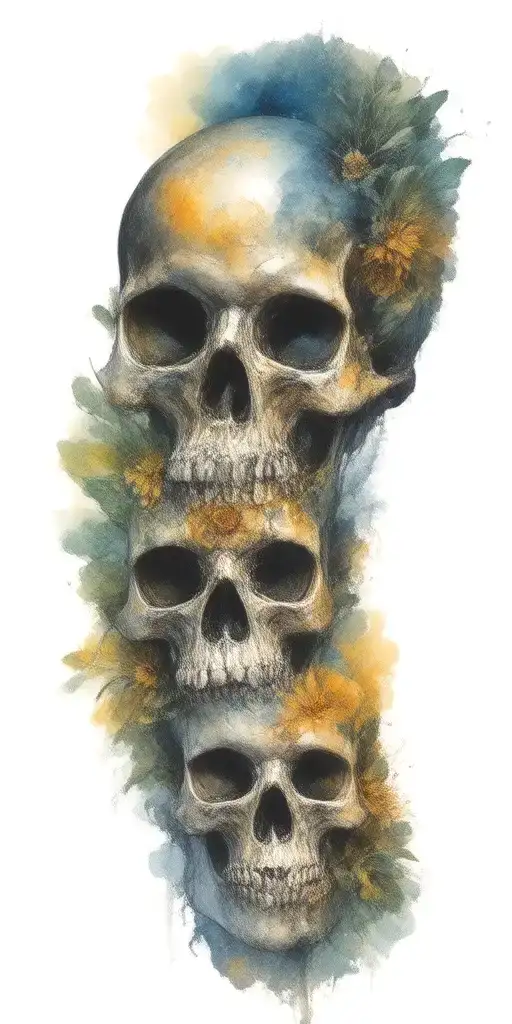 add galaxies to skull eye sockets tattoo design idea