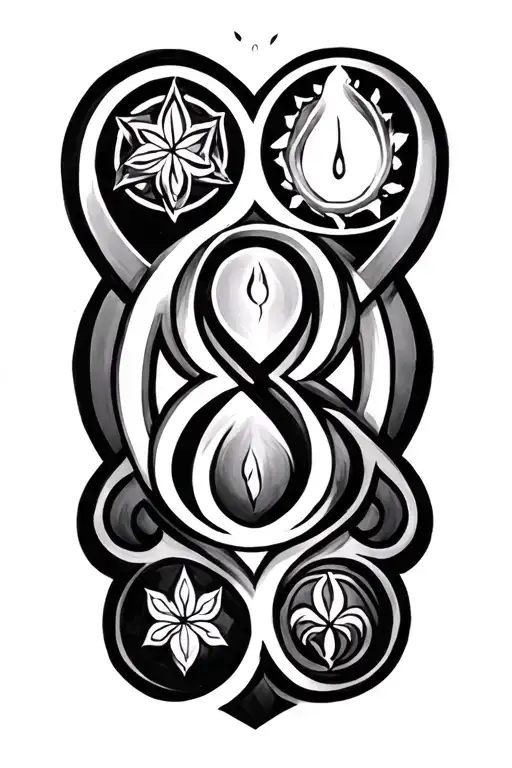 triskele showing the four elements tattoo design idea