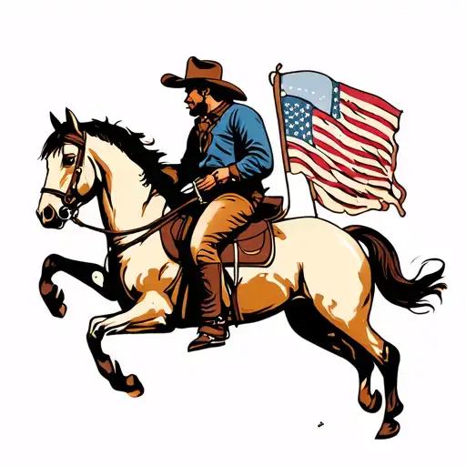 arthur morgan riding horse tattoo design idea