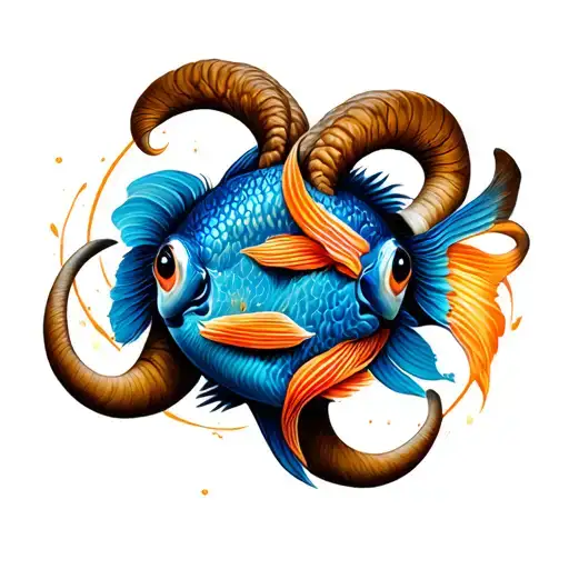 Aries and Pisces combined together with 2012 and 2015 tattoo design idea