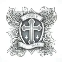 cross and tombstone tattoo design idea