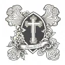 cross and tombstone tattoo design idea