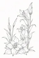gladiolus and violets flowers tattoo design idea