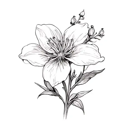 Jonquil flower blooming tattoo design idea