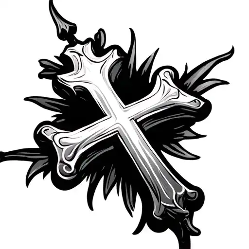 catholic cross tattoo design idea