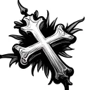 catholic cross tattoo design idea