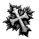 catholic cross tattoo design idea