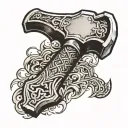 mjolnir hammer tattoo design idea