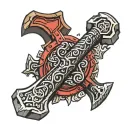 mjolnir hammer tattoo design idea
