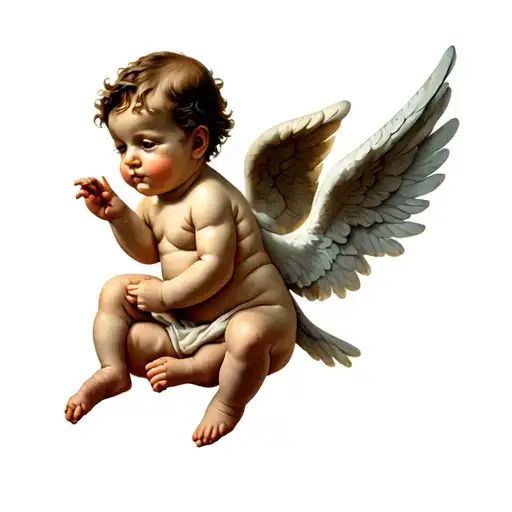 baby cupid tattoo design idea