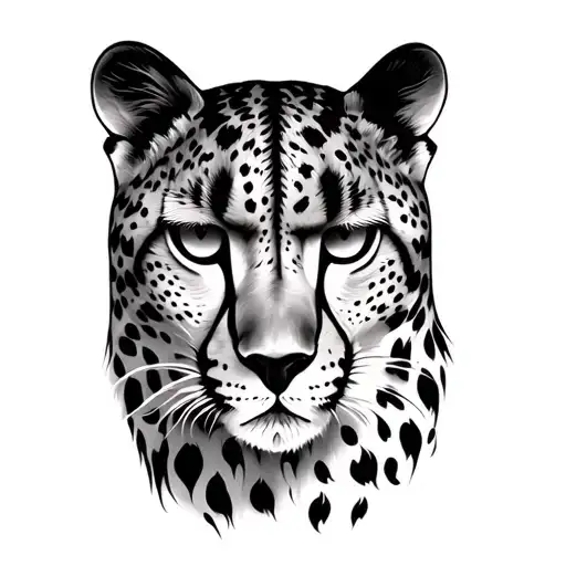 Cheetah eyes like fire tattoo design idea